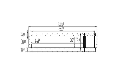 Ecosmart Fire Flex 104SS.BXR Single Sided Fireplace Insert - Black Finish / Stainless Steel Burner - ESF.FX.104SS.BXR